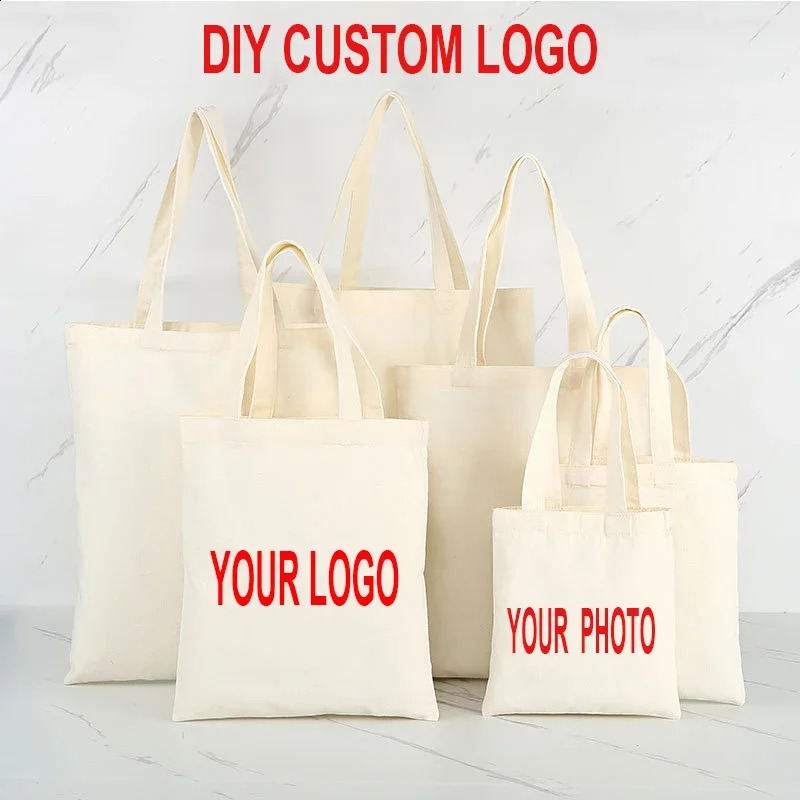Personal Customize Women Tote Bag Linen Canvas with Print Custom Your Pictures Shopping Bags Cotton Eco Grocery 241213