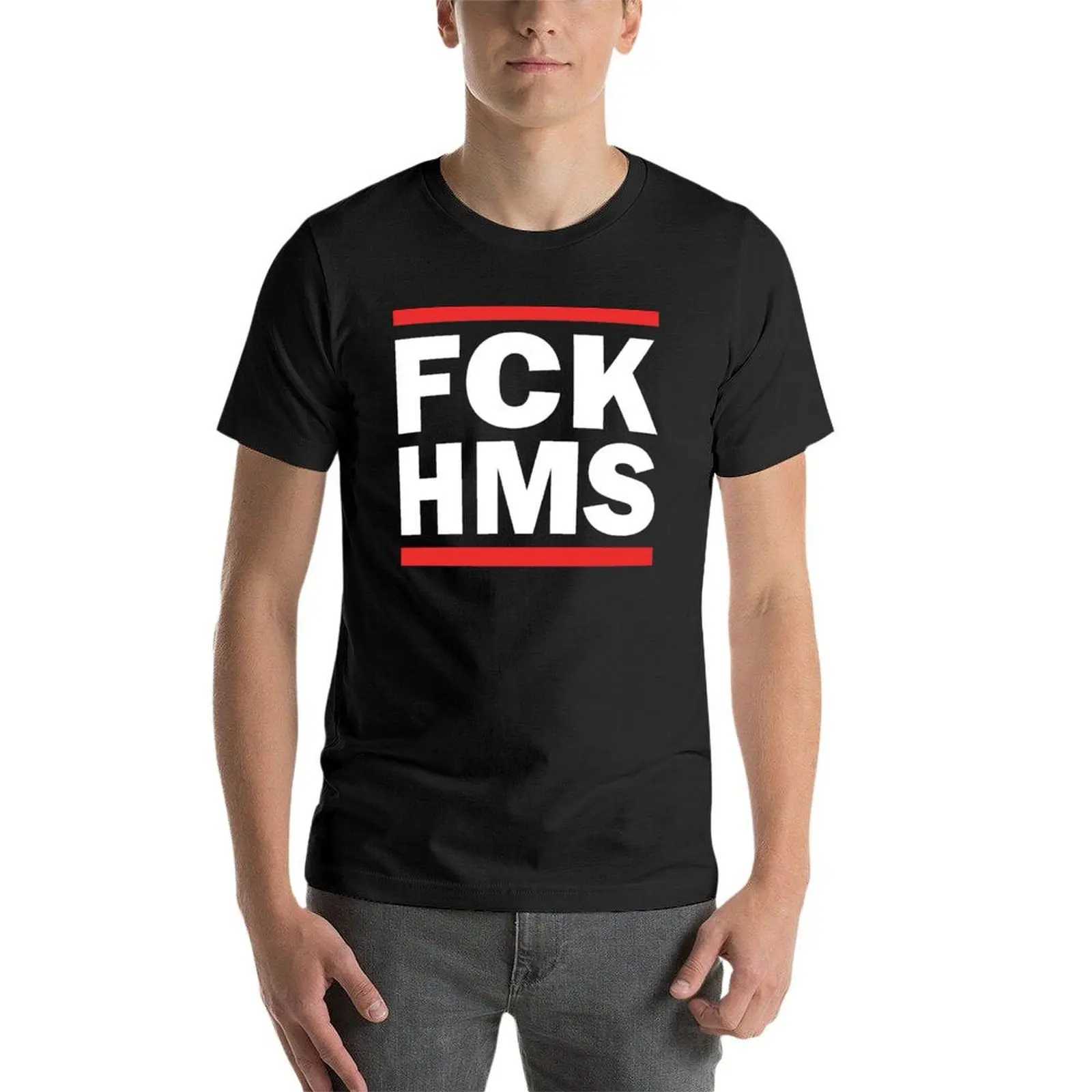 FCK HMS T-shirt for sports enthusiasts customized solid color cute clothes sweater for men W241223