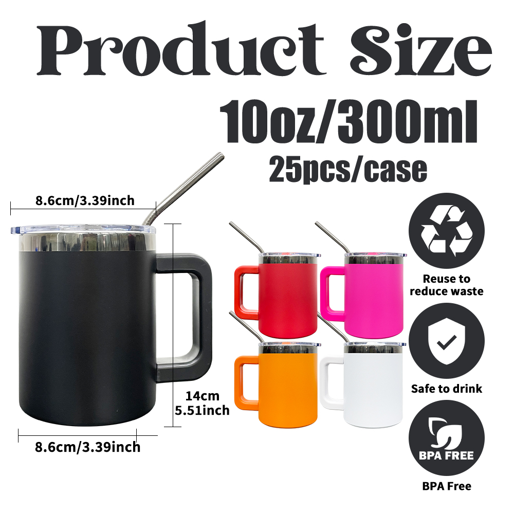 Magnetic sliding lid powder coated mirror black plated underneath travel Coffee stainless steel Mug vacuum insulated tumbler with removable plastic ha