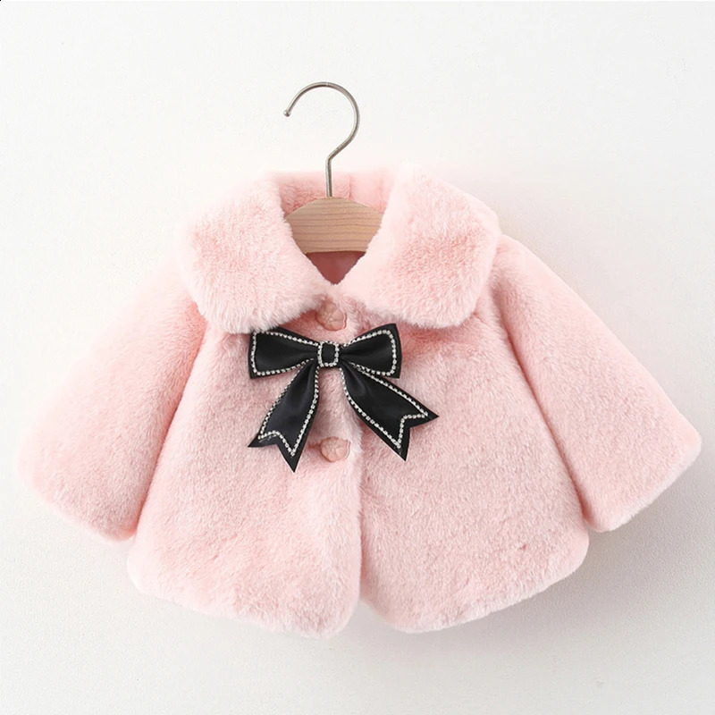 Winter Jacket For Baby Girl Clothes Fashion Christmas Princess Cloak Autumn Warm Faux Fur Girls Coat 1-4 Years Kids Clothes 241223