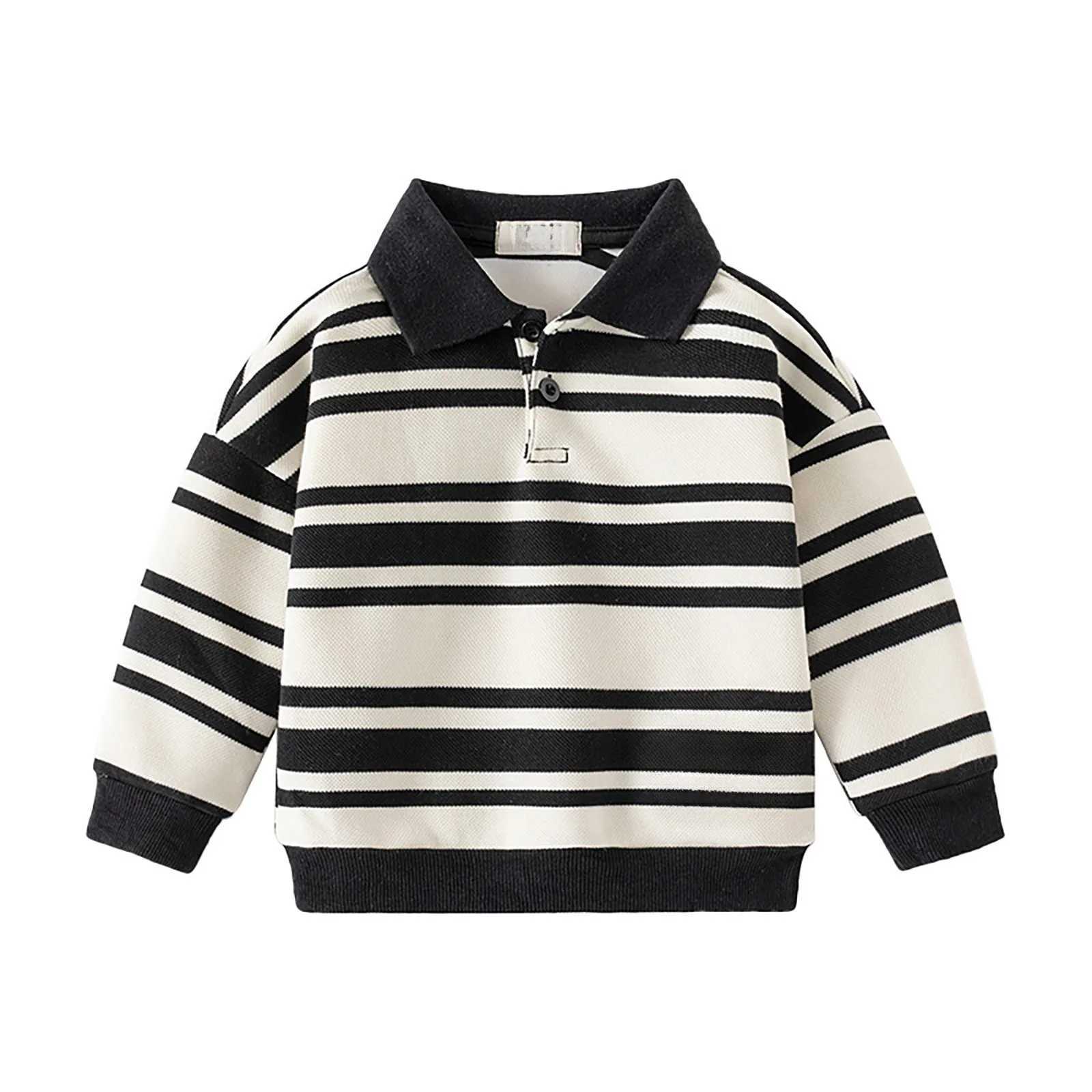 Boys collar long sleeved T-shirt top boys spring and autumn childrens casual polo shirt boys fashionable clothing W241223