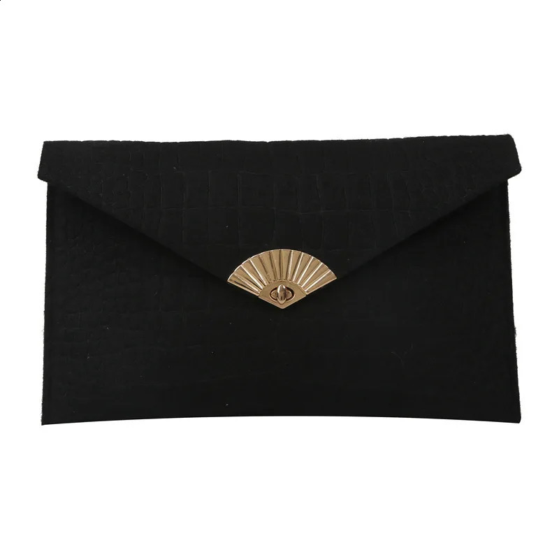 Casual Ladies Clutch Bag Simple Handheld Envelope Bags Felt Indentation Handbag Solid Color Business Womens Trend Bag 241224