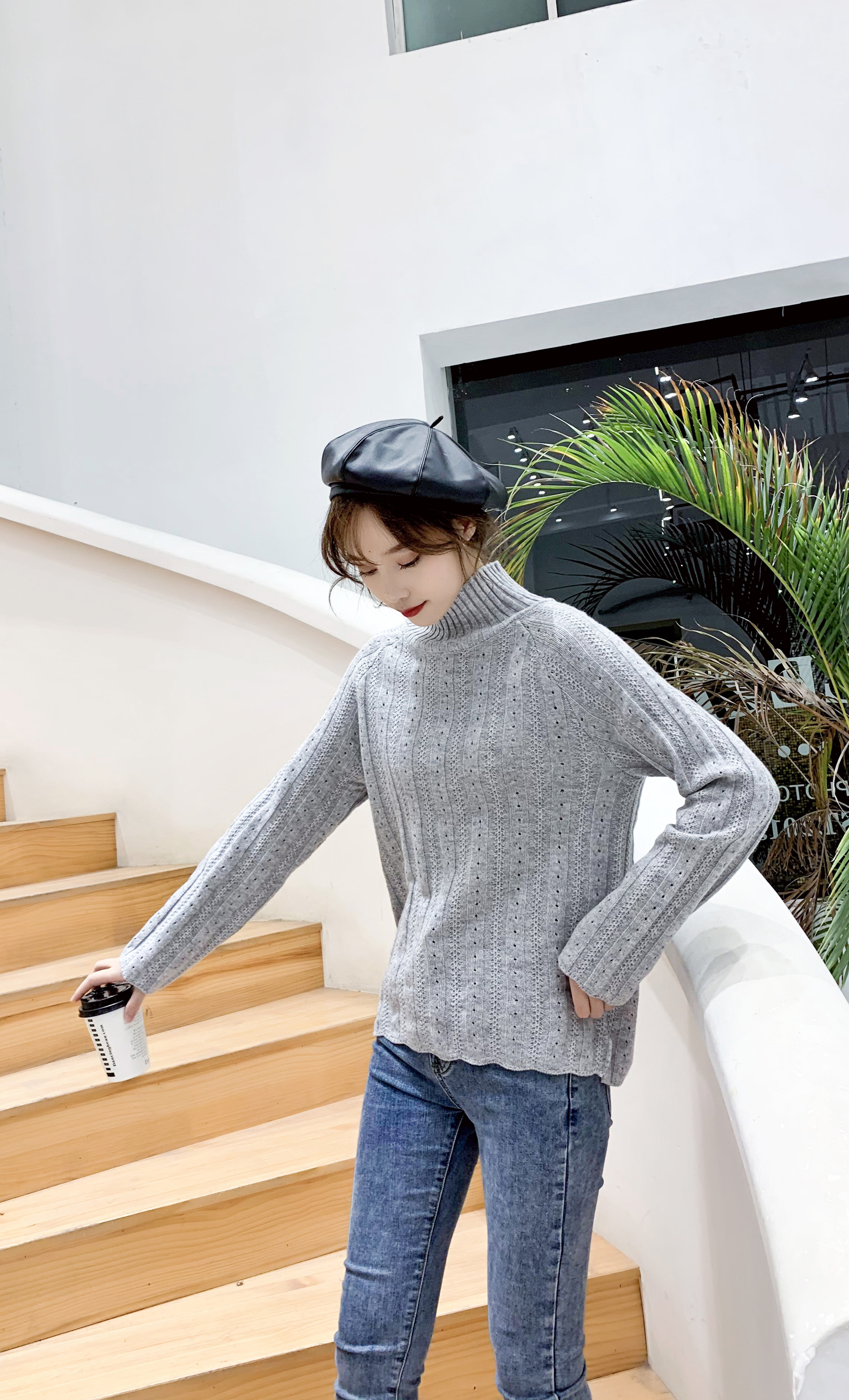 High-End Women's Wool Sweater for Fall & Winter - Fashionable Slim Fit Design