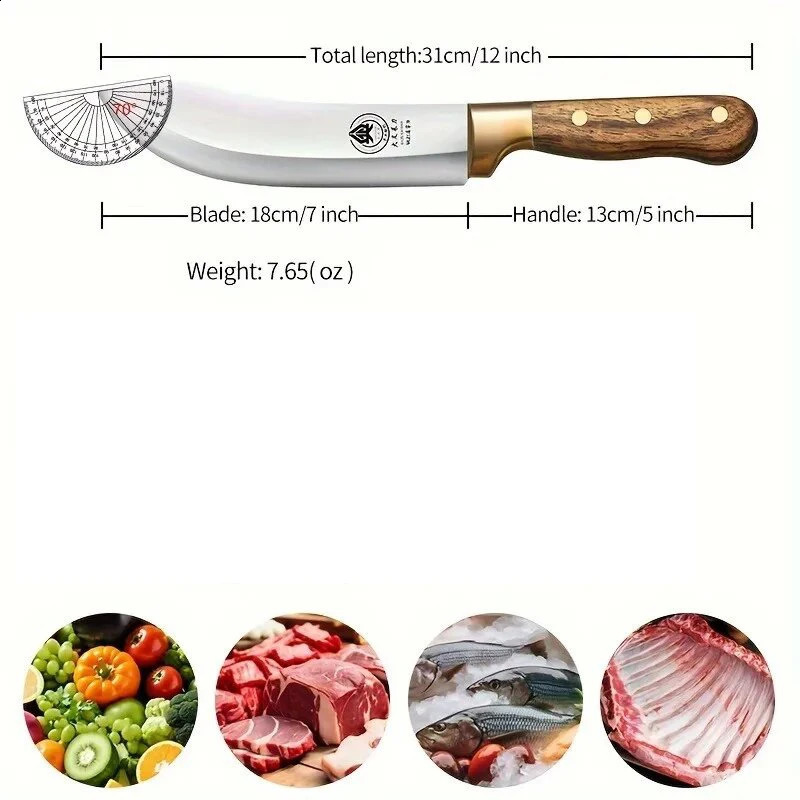 Chefs knife 7 inches used for Bonings kitchen knife fixed blade knife with sheath kitchen knife for use in the kitchen 241224