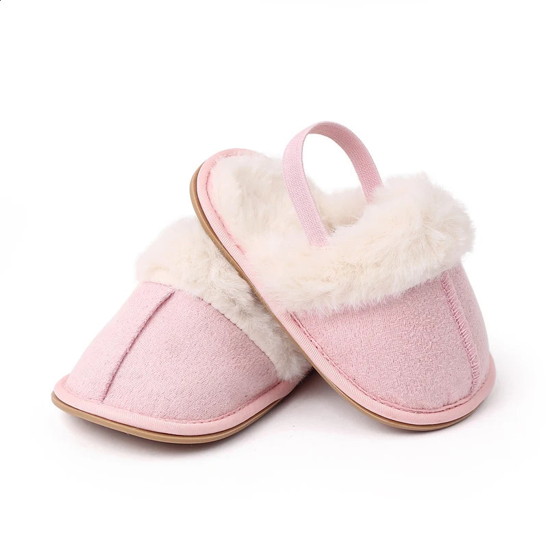 Fluffy Baby Slides Slippers Soft Plush Warm Non Slip House Shoes for Toddlers Boys Girls Winter Indoor Outdoor 241223