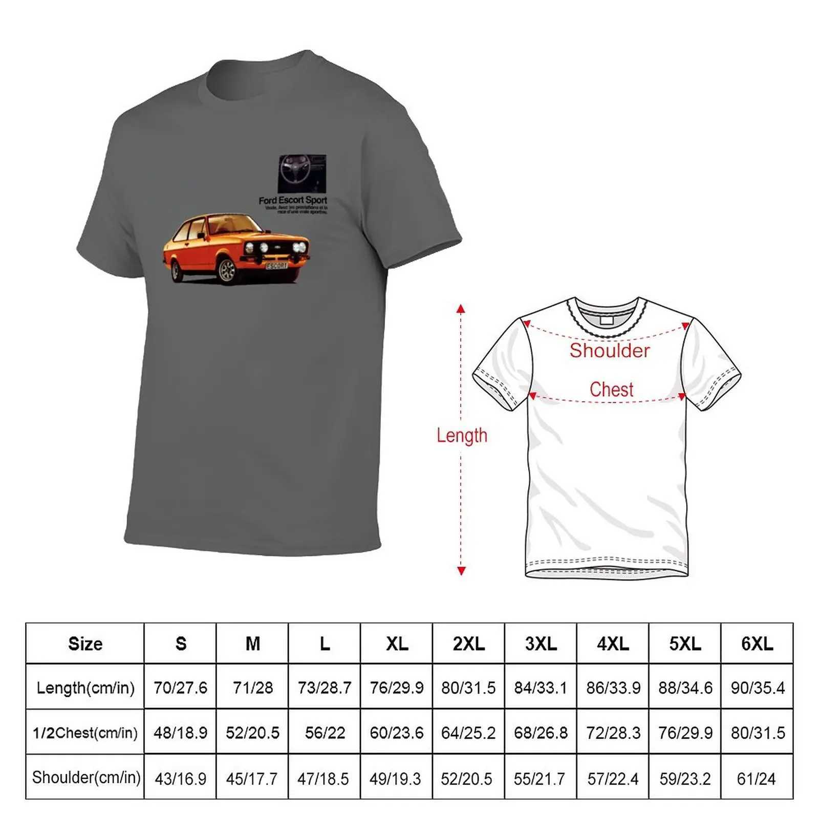 New Ford ESCORT MK2 Sports T-shirt White T-shirt Mens Fashion Clothing Sublimation T-shirt Mens Pure White T-shirt Mens W241223