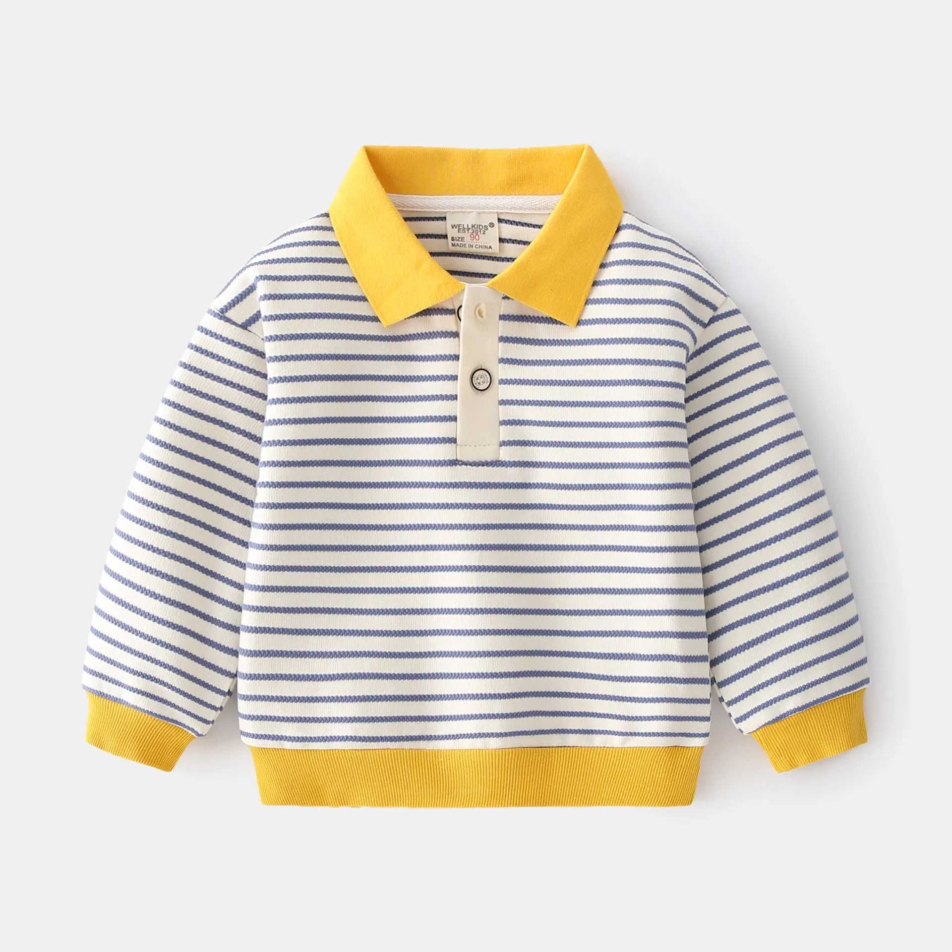 Boys polo shirt striped autumn spring clothing childrens casual sunshine 34 5 6 7 8 9 years old childrens fashionable cotton top Christmas clothing W2