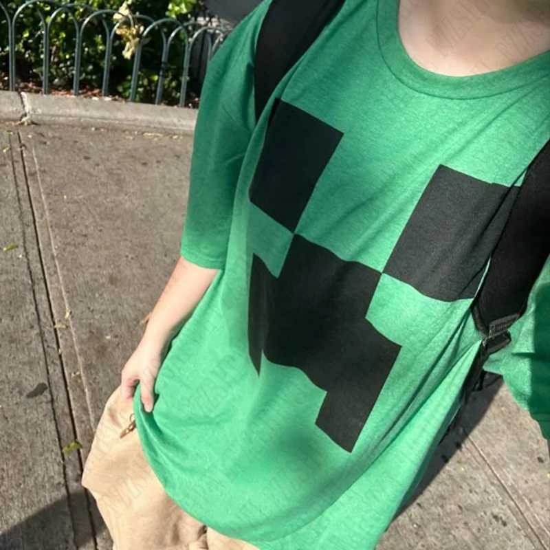 2000 New Kawaii Super Large Trend Interesting T-shirt Printing Paradigm Couple Cotton Y2k Casual Loose Gothic Top New Simple Retro T-shirt W241223