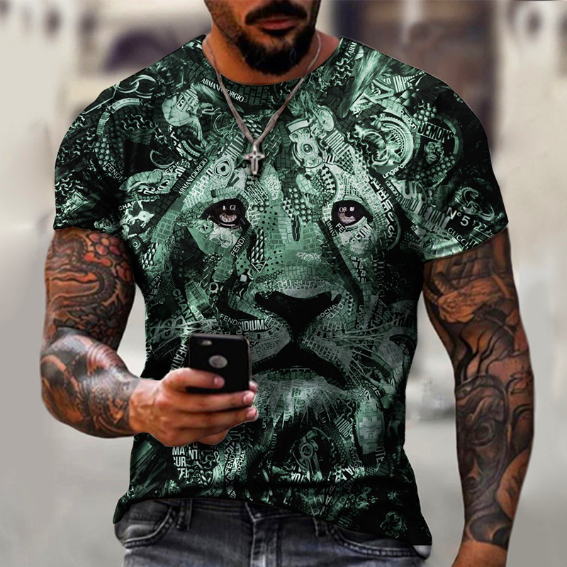 Vintage Men's T-shirt Summer Short Sleeve O-neck 3D Anchors Print Top Tee Shirt Oversized Men's Clothing Casual Streetwear