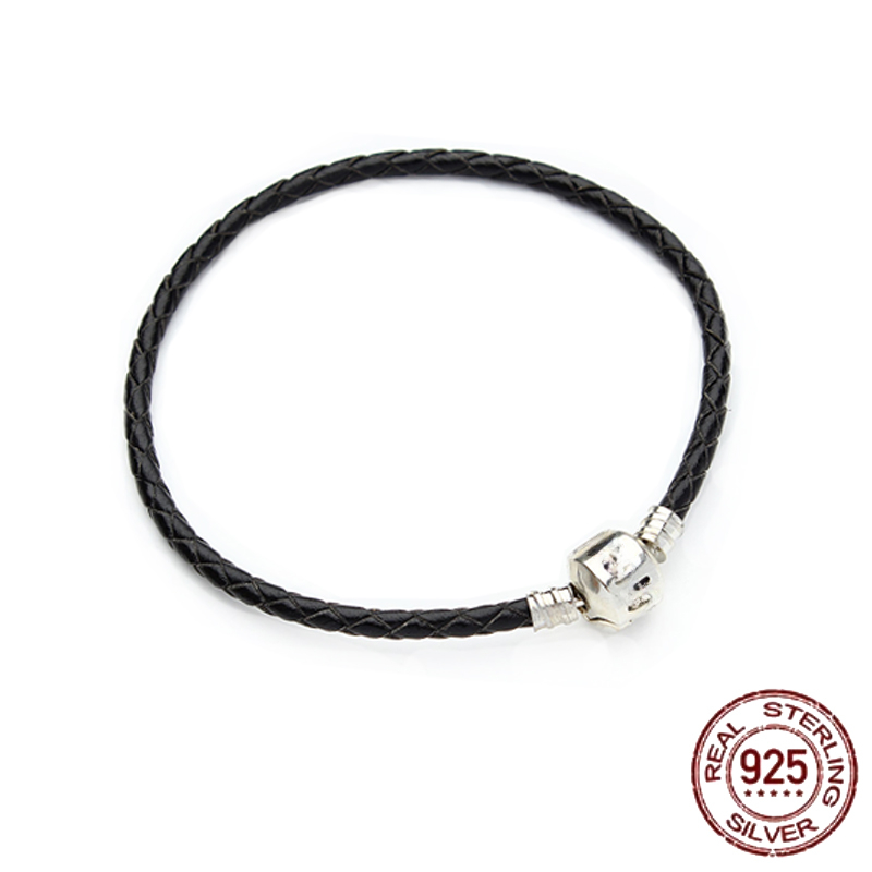 2024 New Popular Silver Summer Style Red Leather Rope Letter Bracelet Is Suitable for Primitive DIY Fashion Jewelry Accessories