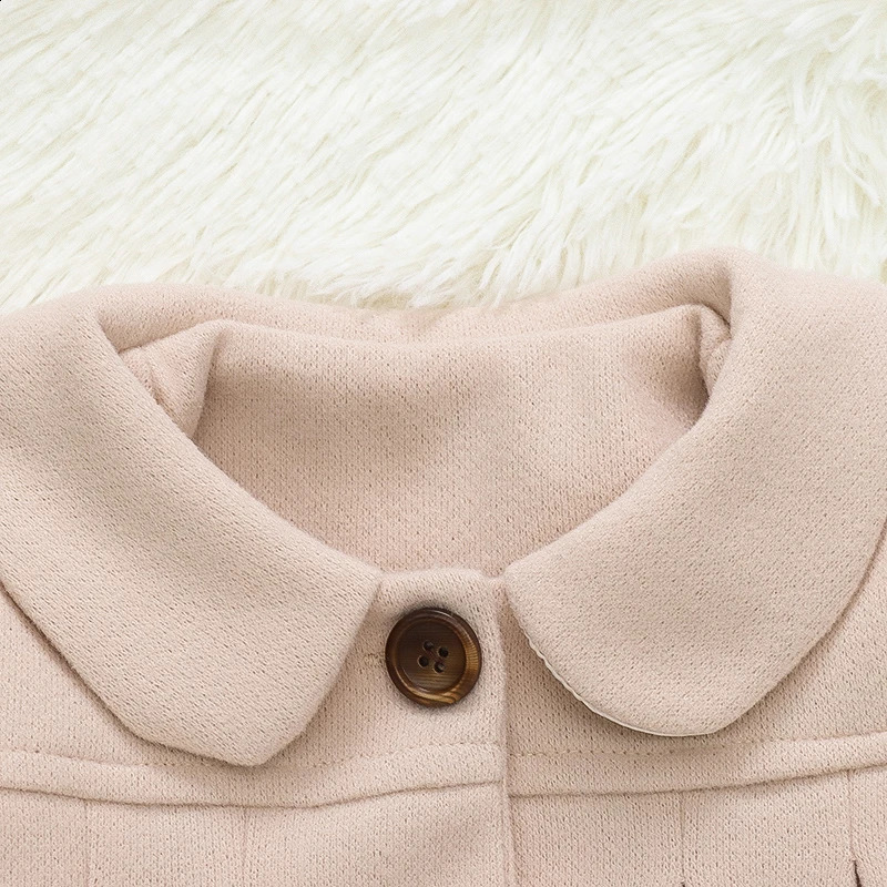 Baby Girls Woolen Jacket Coat Kids Winter Outerwear Clothes Children Spring Autumn Mid-length Windbreaker 241223
