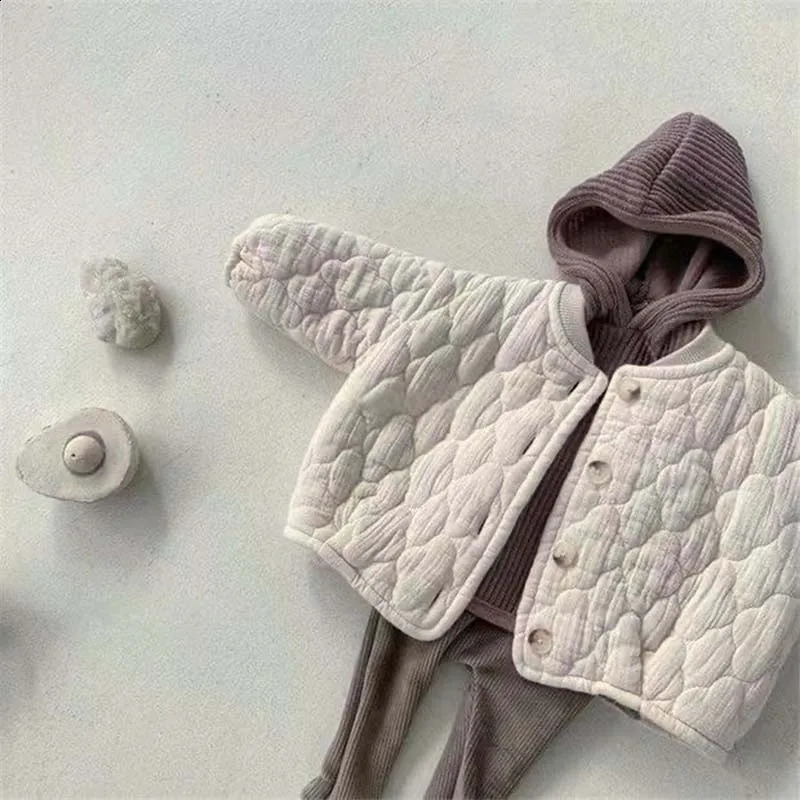 Winter born Baby Coats Jackets Thicken Warm Cotton Toddler Girls Boys Coats Jackets Solid Color Baby Winter Clothes 241223