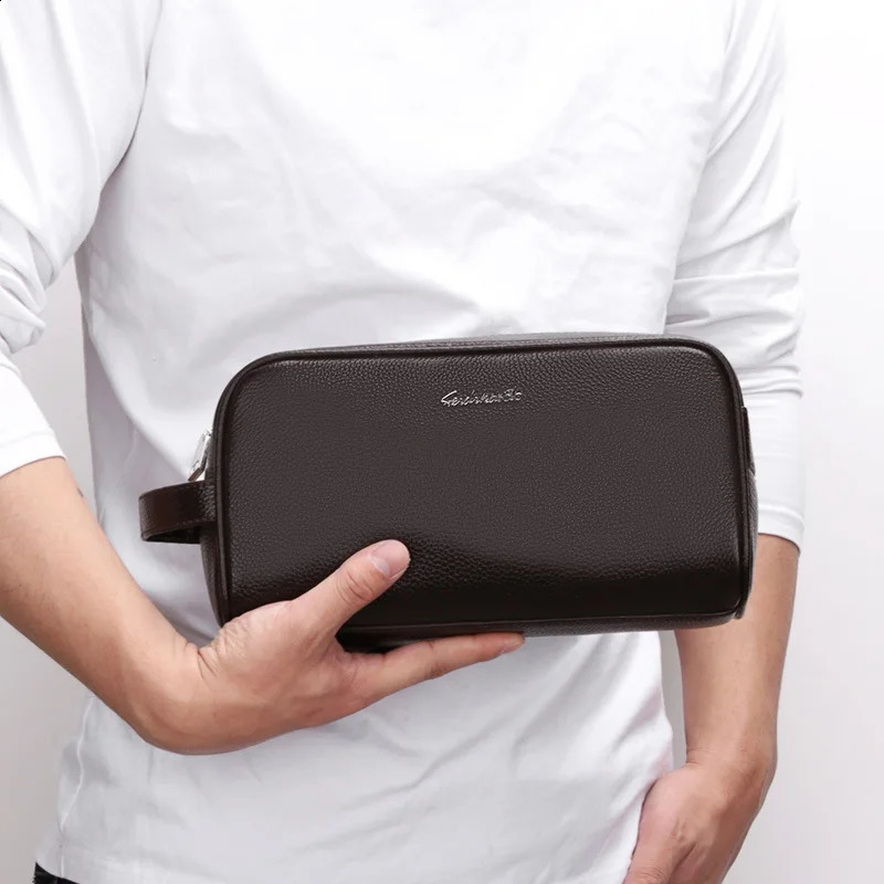 Genuine Leather Wallet For Men Male Real Cowhide Men Long Zipper Slim Clutch Wallets Purse With Card Holder Phone Bag calfskin 241224