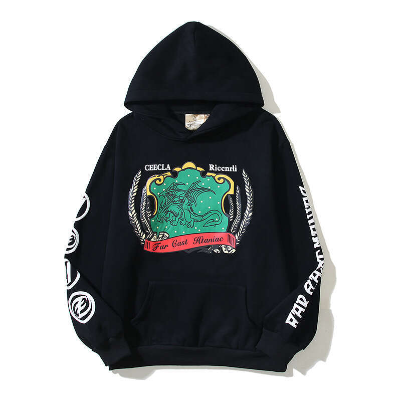 American high street CEx ric co branded brand vintage Kirin arm printed hooded sweatshirt for couples trendy