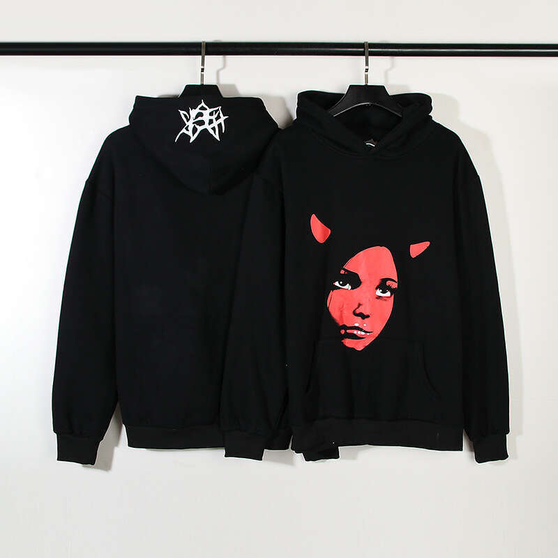 Sicko Red Witch Avatar Basic Black Hip Hop Loose Men's and Women's Long Sleeve Hoodie Trendy