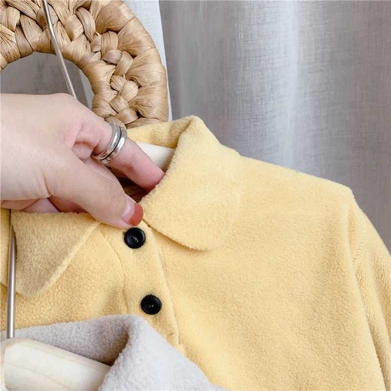 Baby girl boy shirt Berber wool baby warm sports shirt childrens T-shirt family clothes winter spring autumn 1-7Y W241223