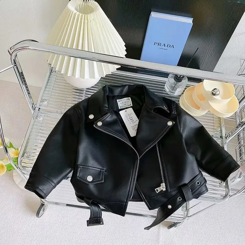 Fashion Boy Outerwear Spring Autumn Boy PU leather Jacket Children Warm coat For Boy Coat Clothes 241223