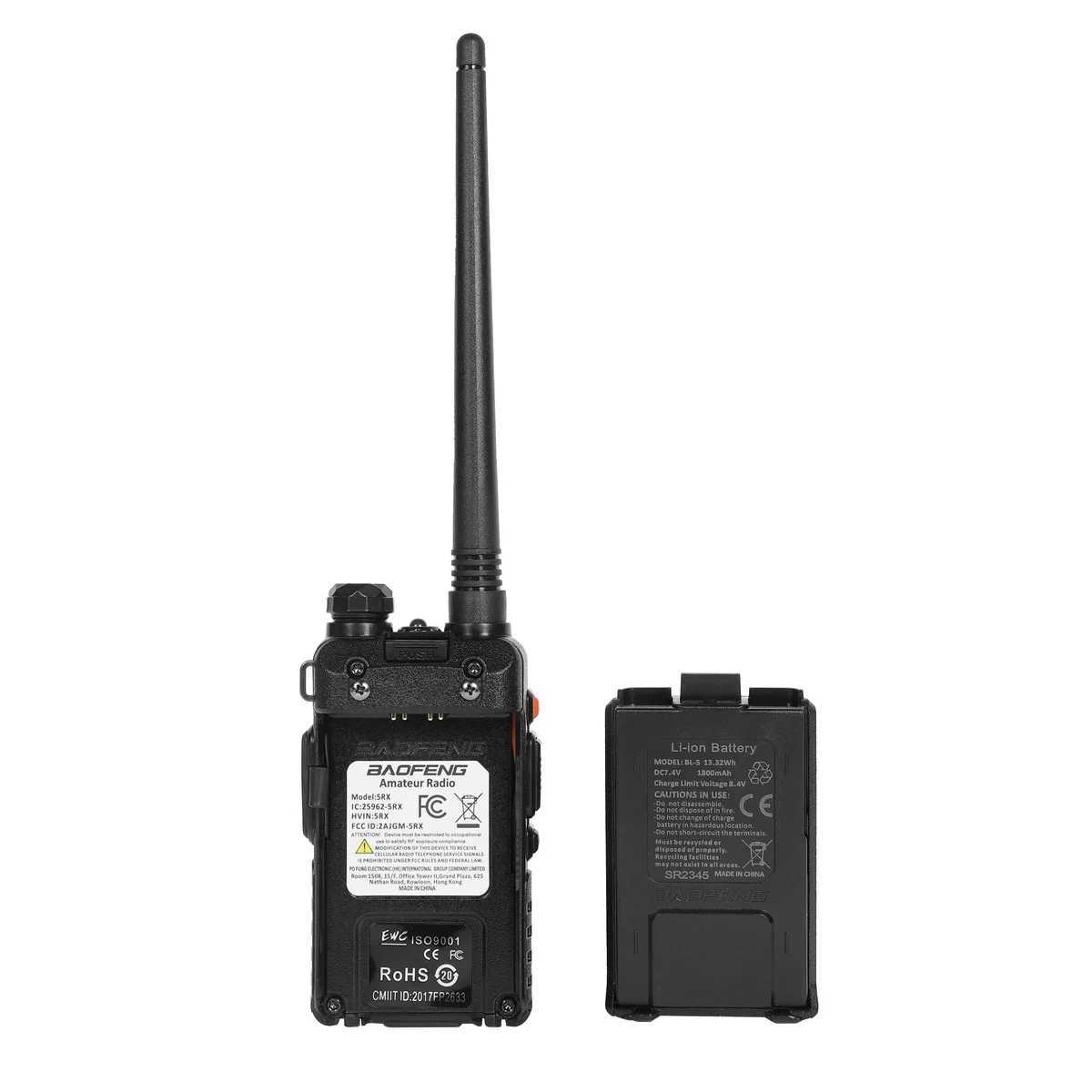 New Baofeng 5RX 5W Mti-Bands 136-174/220-260/400-520MHz 128 Channels DTMF Repeater 1800mAh handheld walkie talkie Z241223