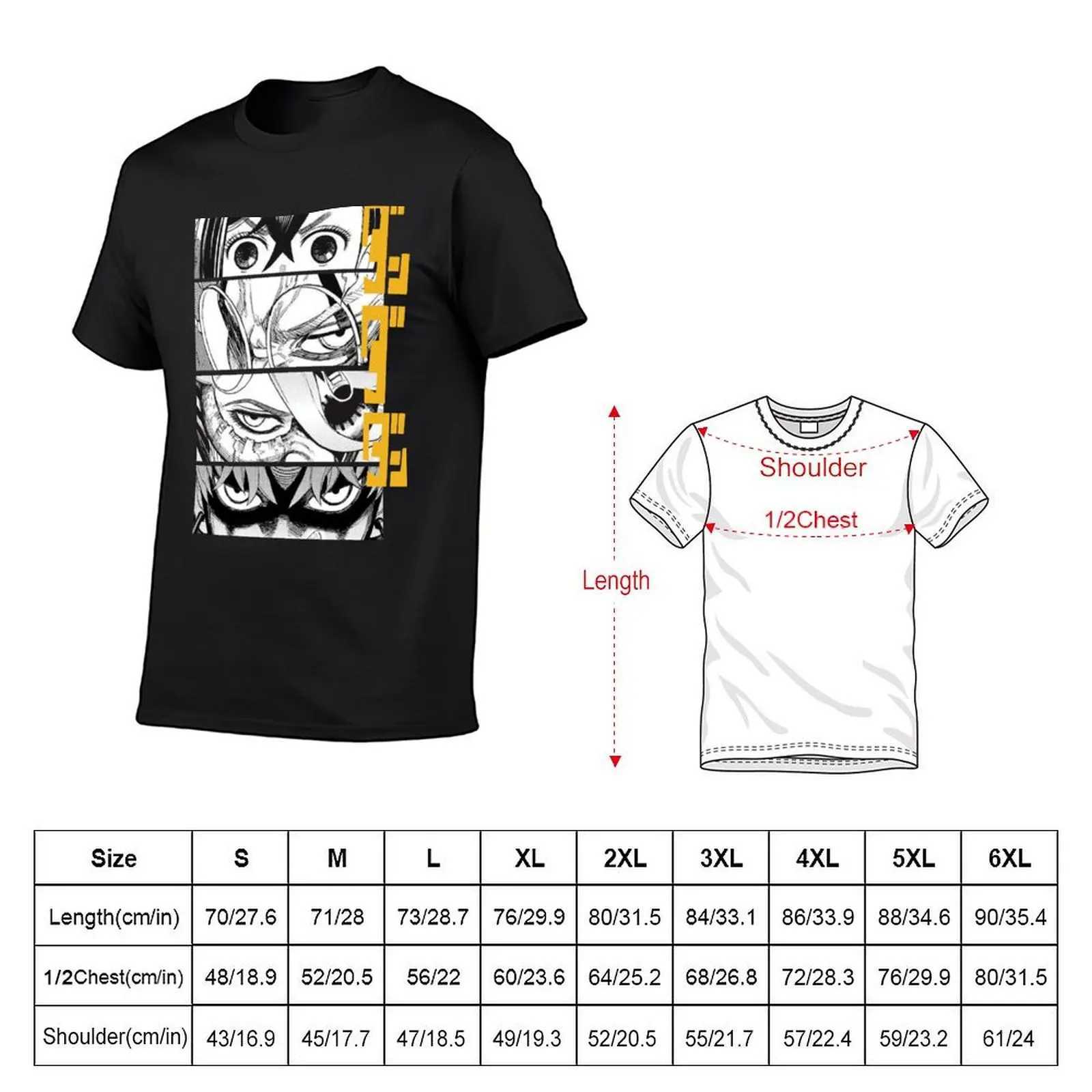 Dandadan Anime Eyes w/Kaji T-shirt Top Mens Solid Color T-shirt W241223