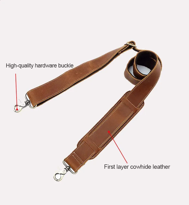 AIGUONIU Retro Adjustable Ten Font Retro Style Bag Hanger Leather Shoulder Strap Handbag 241223