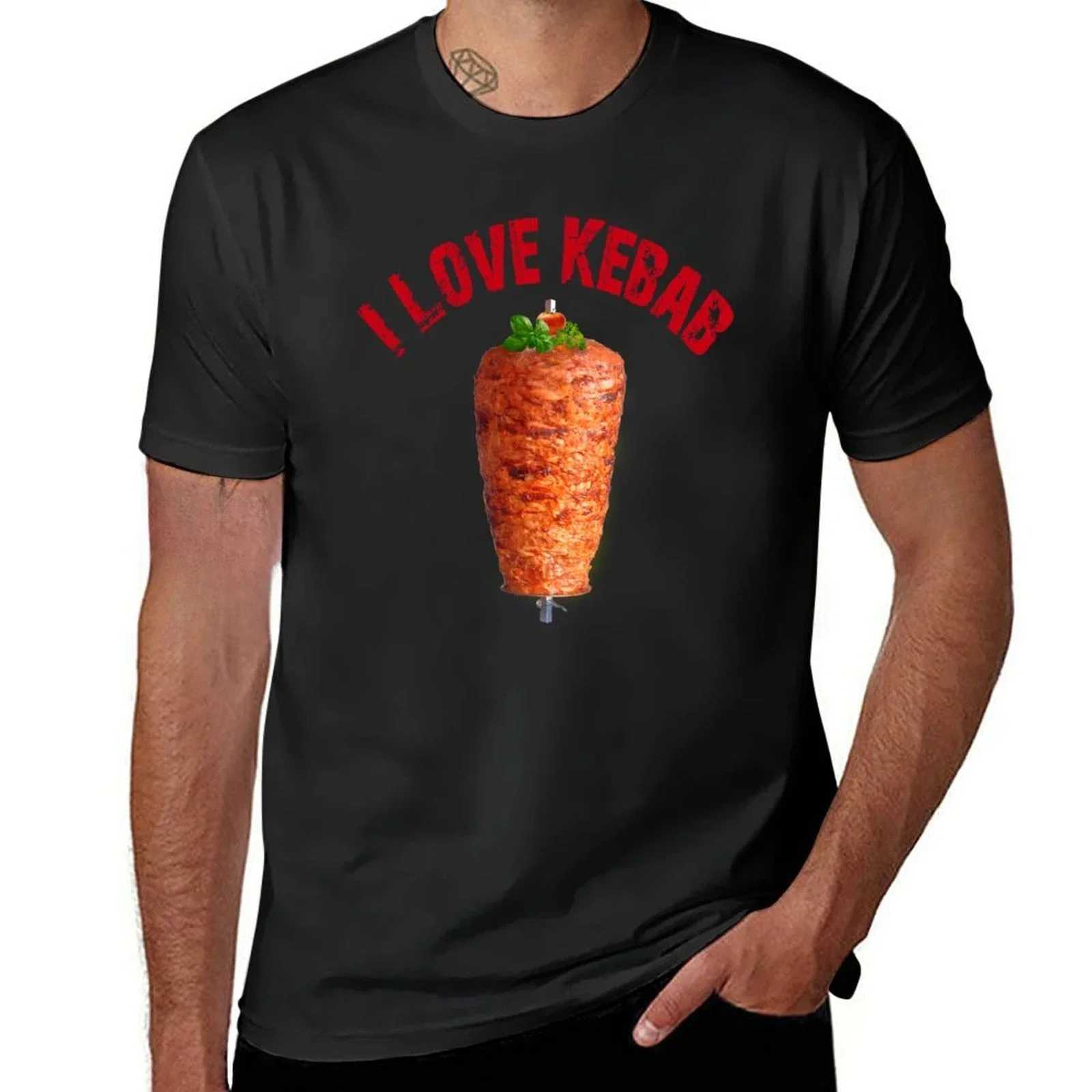 Mens clothing new T-shirt sweater plain T-shirt quick drying customized T-shirt I like grilled meat skewers W241223