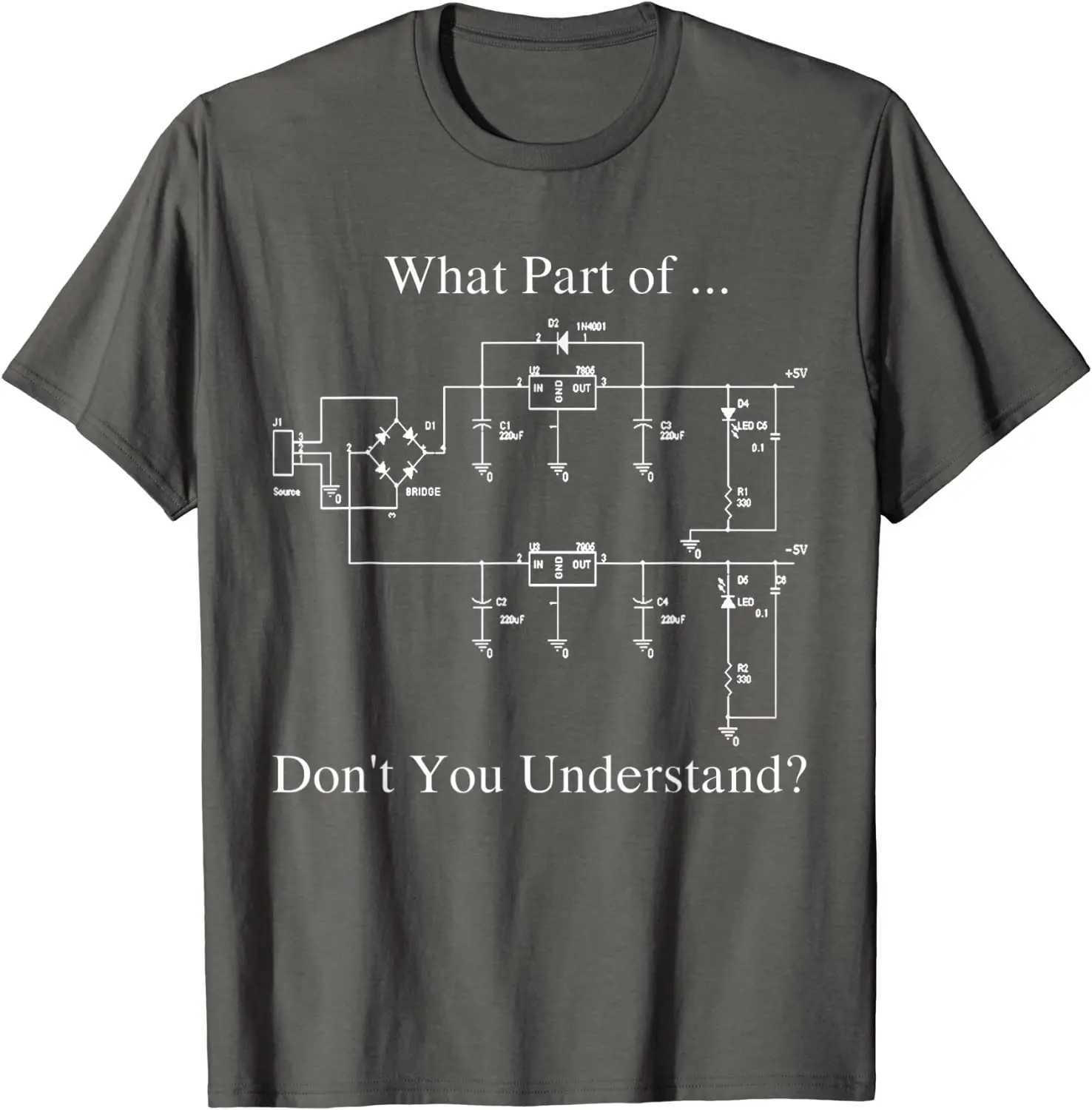 Electrical engineer T-shirt gift funny engineering satire T-shirt printed cotton mens T-shirt printed plain weave W241223