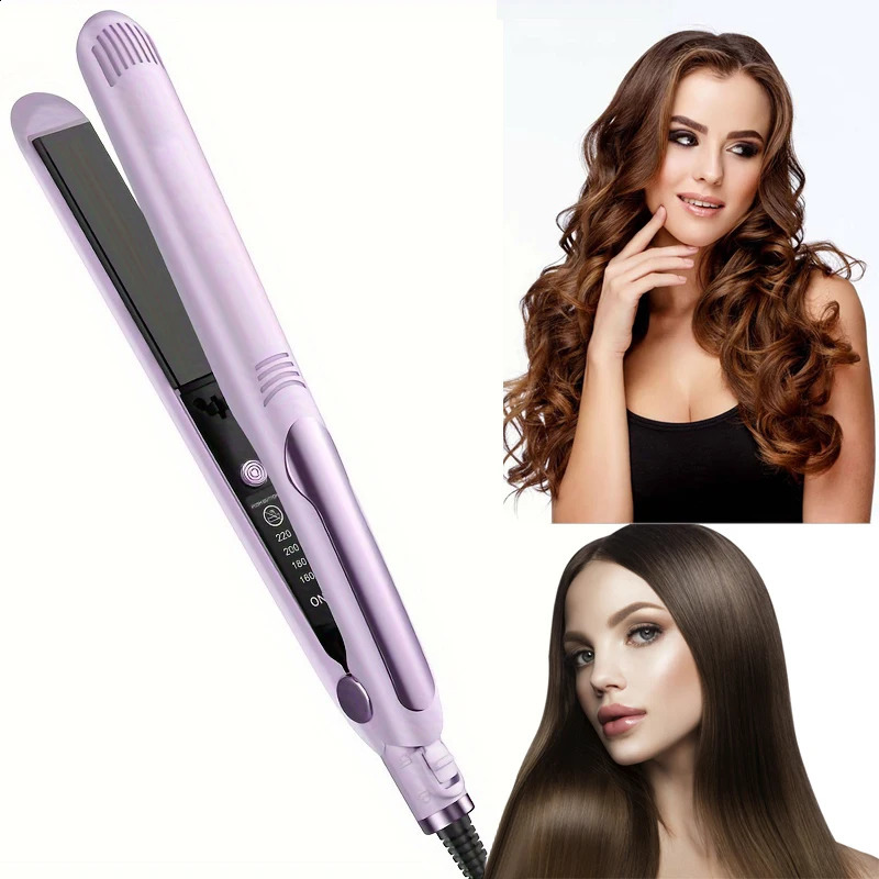 Flat Iron Hair Straightener 2 In 1 Professional Hair Straightener Hair Iron Curling Straightening Irons 241224