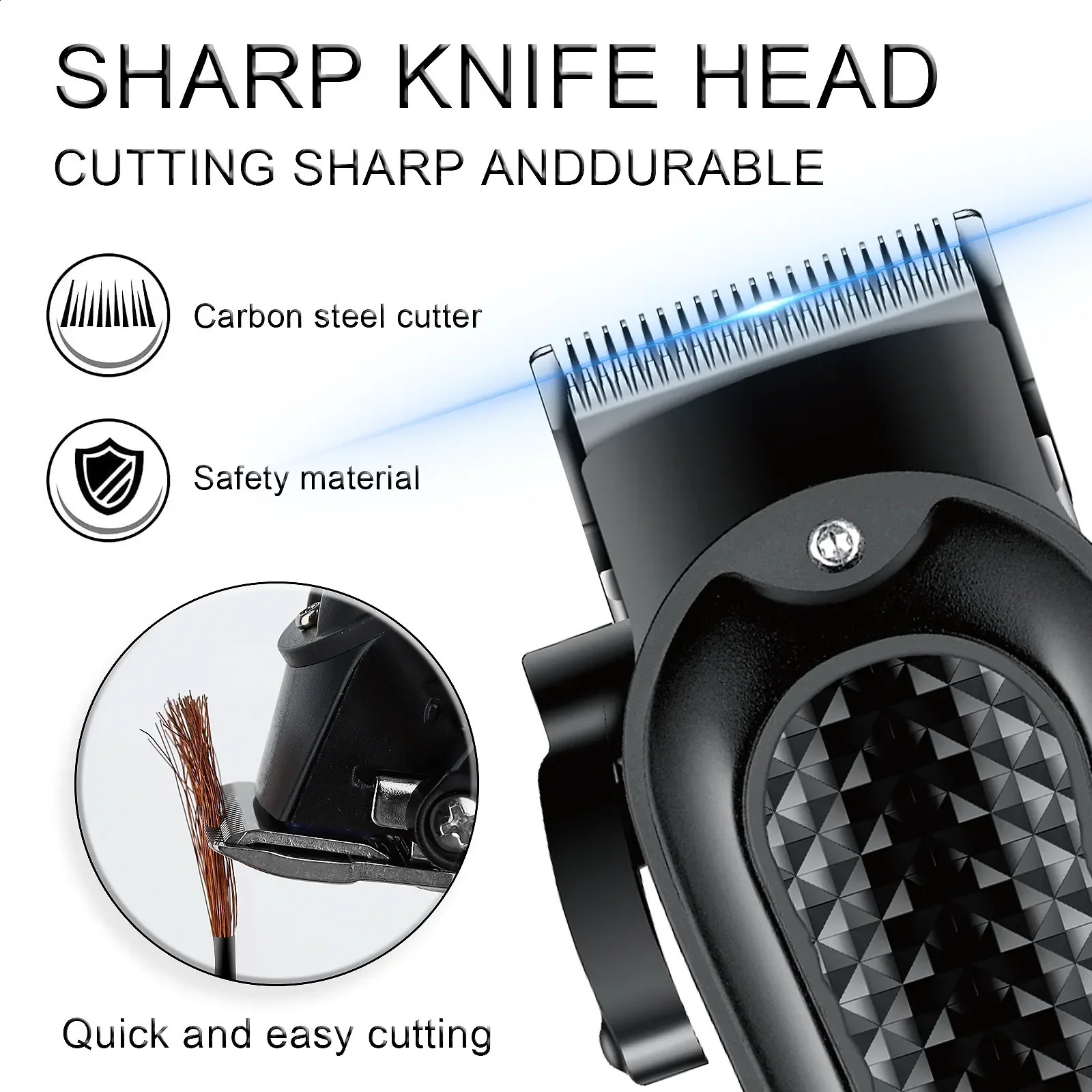 Hiena Electric Hair Clipper UBS Rechargeable Cordless Beard Trimmer Men Powerful Electric Hair Cutting Tool Mchine 241224