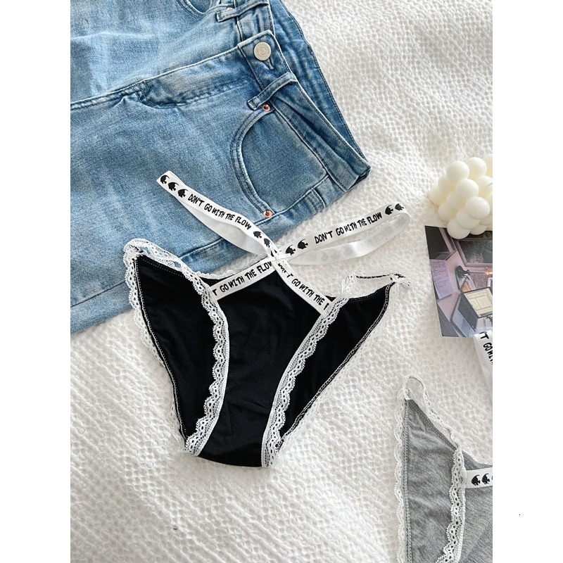 Sweet Japanese Small Fresh Cotton Panties Women's Hot Cute Sports Lettering Breathable No Trace Fashion Comfort Trend Briefs
