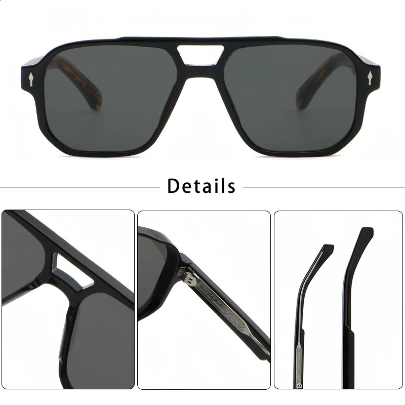 CATERSIDE Retro Punk Sunglasses Men Flat Top Double Bridges Sun Glasses Women Driving Travel Party Eyeglasses 241224
