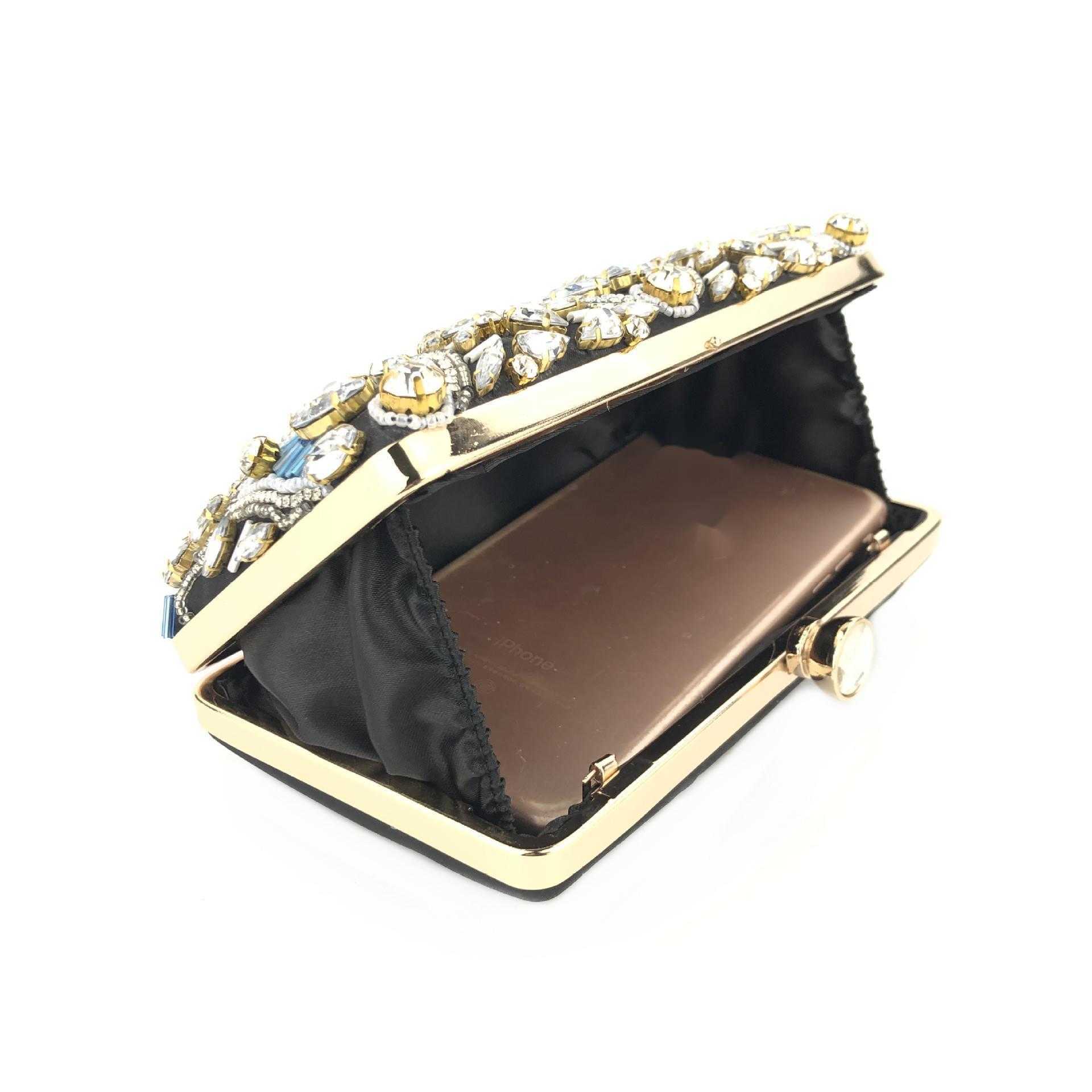 New Pearl Embroidered Rhinestone Dinner Bag Clutch Bag Dress Banquet Bag Celebrity Handbag Shoulder Bag 240920