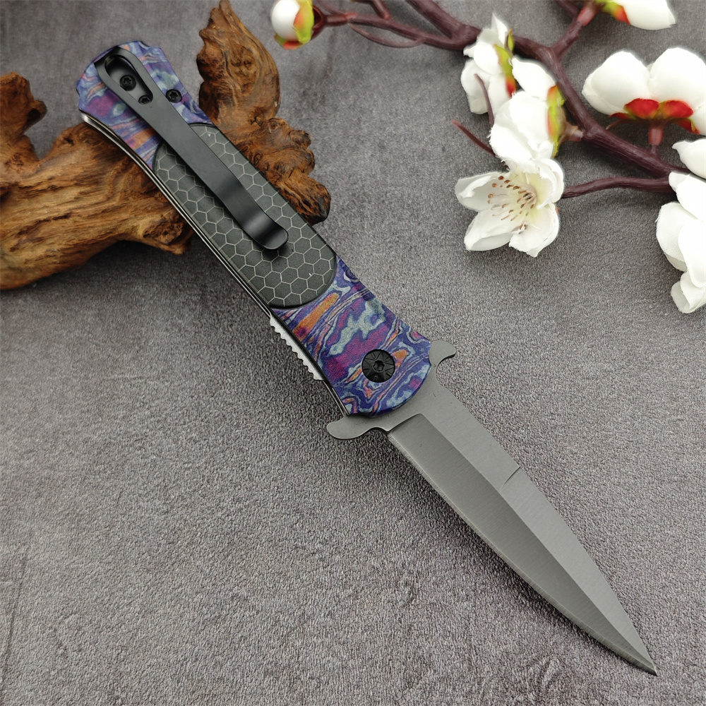 High Quality Purple Jeep DA145 Pocket Multi-function Folding Field Tactical Self Defense Survival Knife EDC Tool Men's Gift 15535 3300 535 533 94