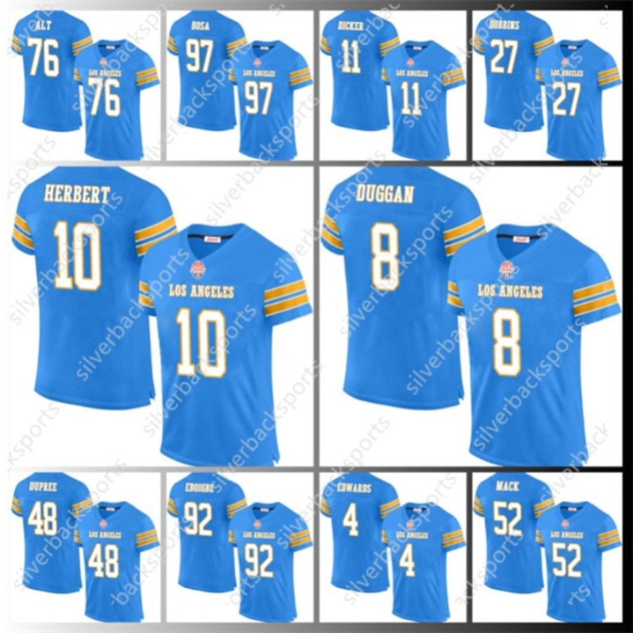 Men/Women/Youth Custom 2024 Football Jerseys Khalil Mack Justin Herbert Keenan Allen Derwin James Jr. Joey Bosa Mike Williams Austin Ekeler J.C. Jackson Zion Tevaughn