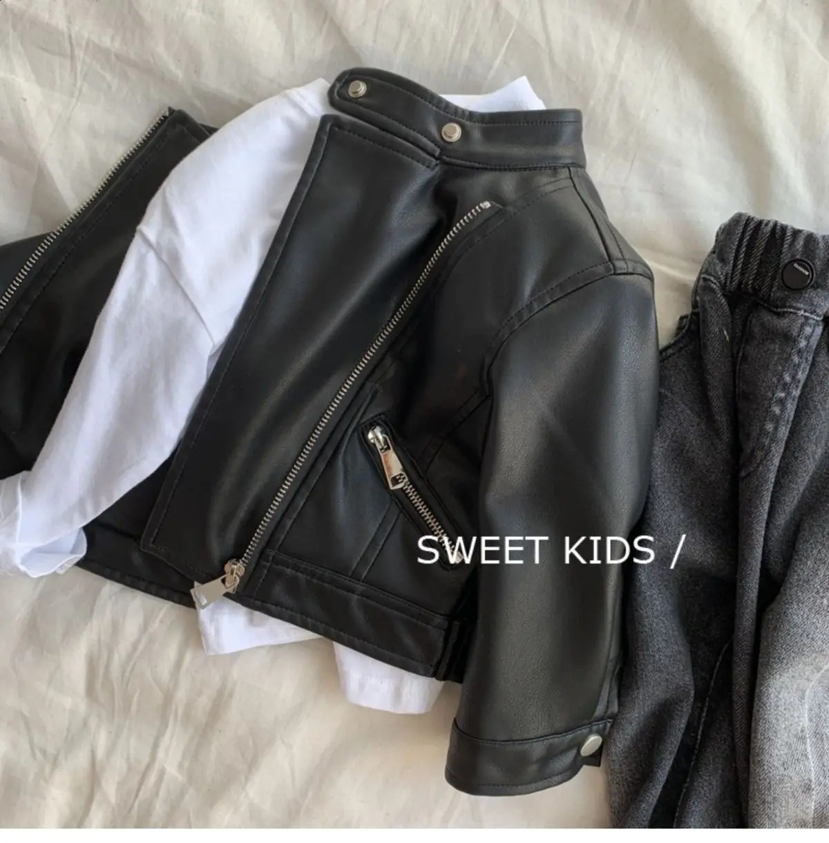 Spring Autumn Boys Leather Jackets For 1-6 Years Classics Handsome Baby Boy Pu Outerwear Kids Clothing Zipper Fly Coats 241223
