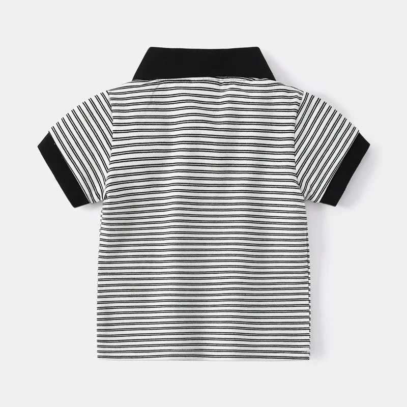 Summer boys short sleeved T-shirt childrens striped polo shirt sliding breathable cotton available in 2 colors age 3-8 W241223
