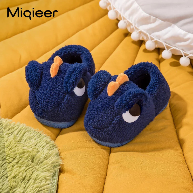 Winter Children Home Soft Slipper For Girls Boys Warm Cotton Dinosaur Flip Flop Non Slip Kids Floor Shoes Baby Slipper Pantuflas 241223