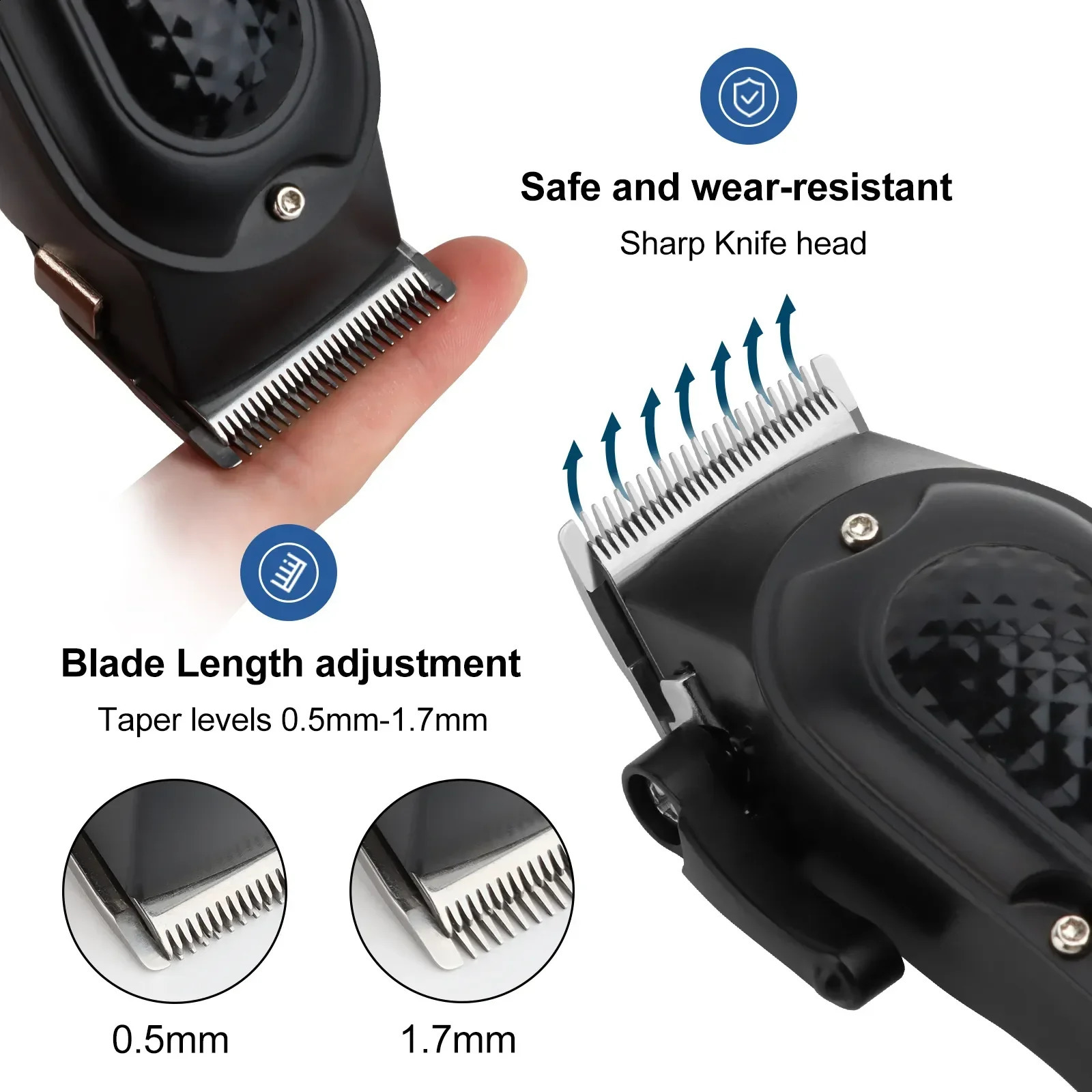 Hiena Electric Hair Clipper UBS Rechargeable Cordless Beard Trimmer Men Powerful Electric Hair Cutting Tool Mchine 241224