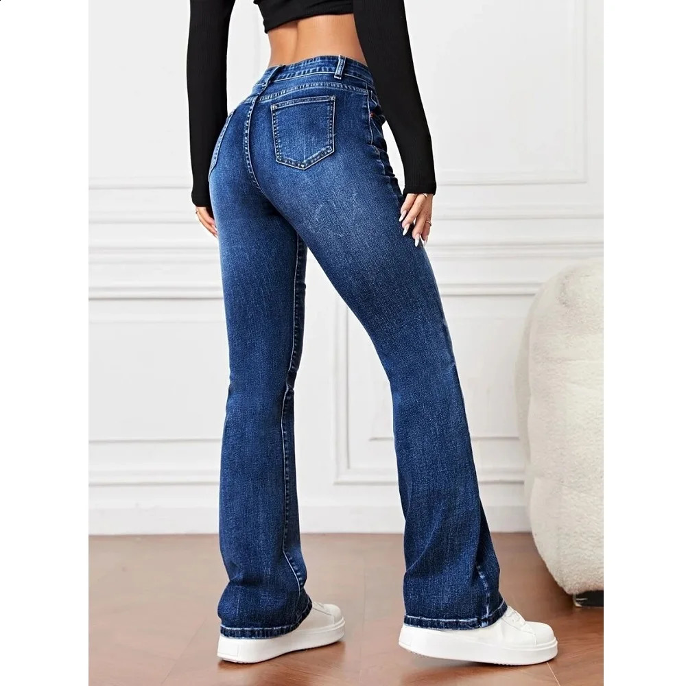 Women Stretch Denim Jeans Ladies Slim Straight Pants Casual Pantalones de mujer pantalon femme 241224