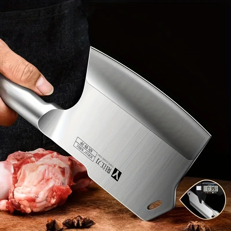 PLYS high hardness bone cutting knife all steel cutting turkey and rib kitchen knife commercial butcher knife 241224