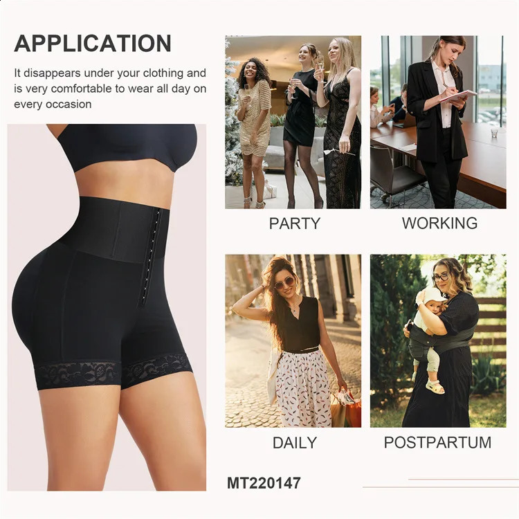 Women Fajas Colombianas Shapewear 3 Boned Sculpt Booty Shorts High Waist Trainer Body ShaperTummy Control Underwear Shaping 241224