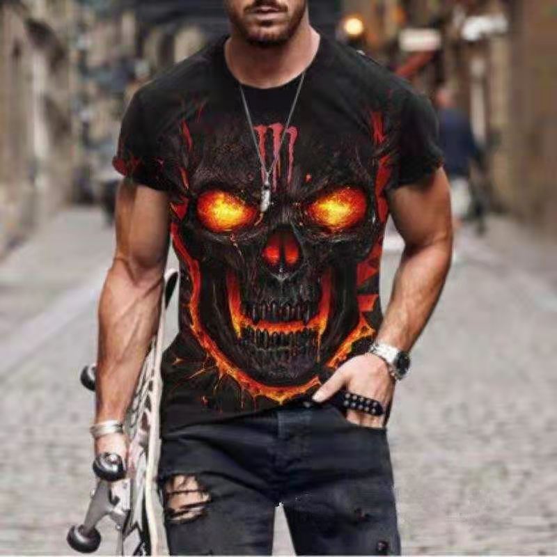 Vintage Men's T-shirt Summer Short Sleeve O-neck 3D Anchors Print Top Tee Shirt Oversized Men's Clothing Casual Streetwear