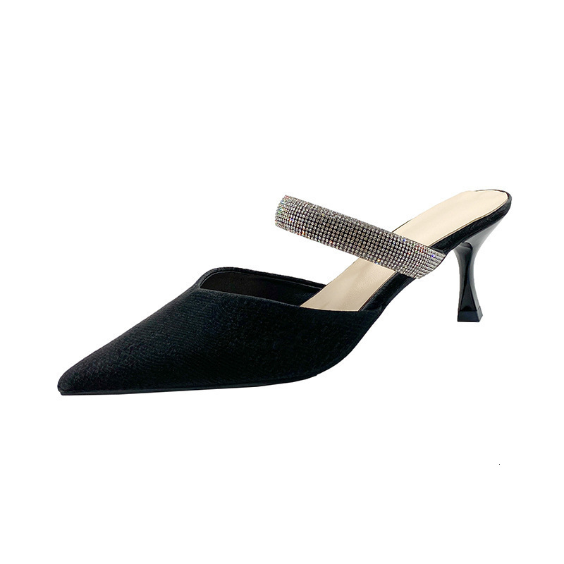 Baotou High Ddmywed Heels Summer New Korean Version Fairy Style Fashionable Rhinestone Pointed Thin Heel Sandals For Women Chinese Brand Shoes F Ddmys