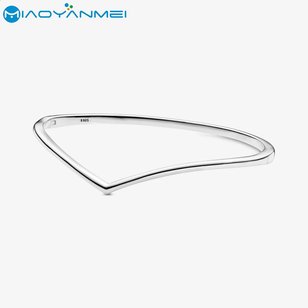 As A Present 925 Sterling Silver Bracelets Polished bone Bangle Women Fashion Jewelry241224