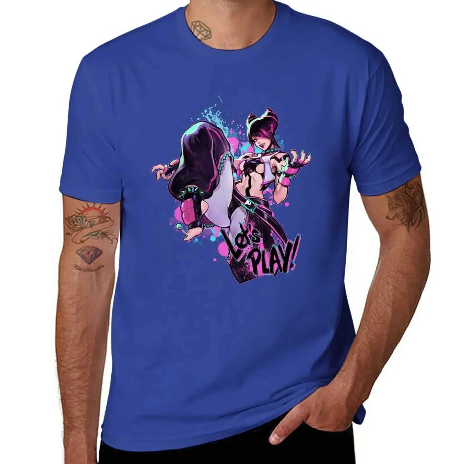 New JURI Street Fighter 6 Black T-shirt White T-shirt Mens Short Sleeve Retro New Top and Retro T-shirt W241223
