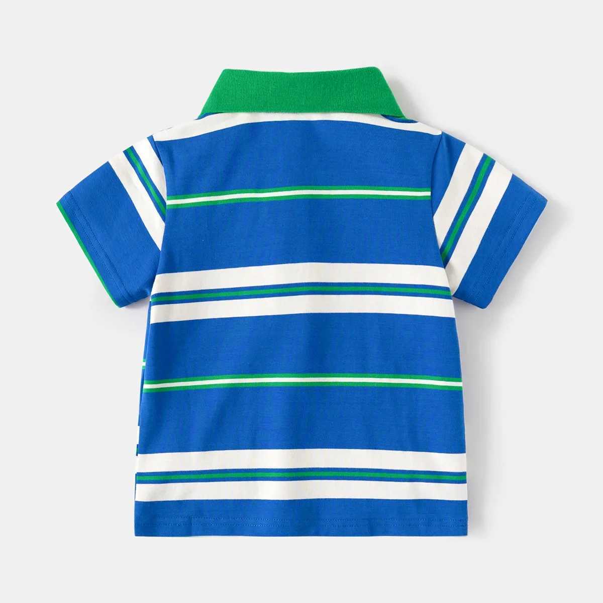 Summer boys short sleeved casual cotton striped T-shirt childrens embroidered letter polo shirt available for the first 3-8 years W241223
