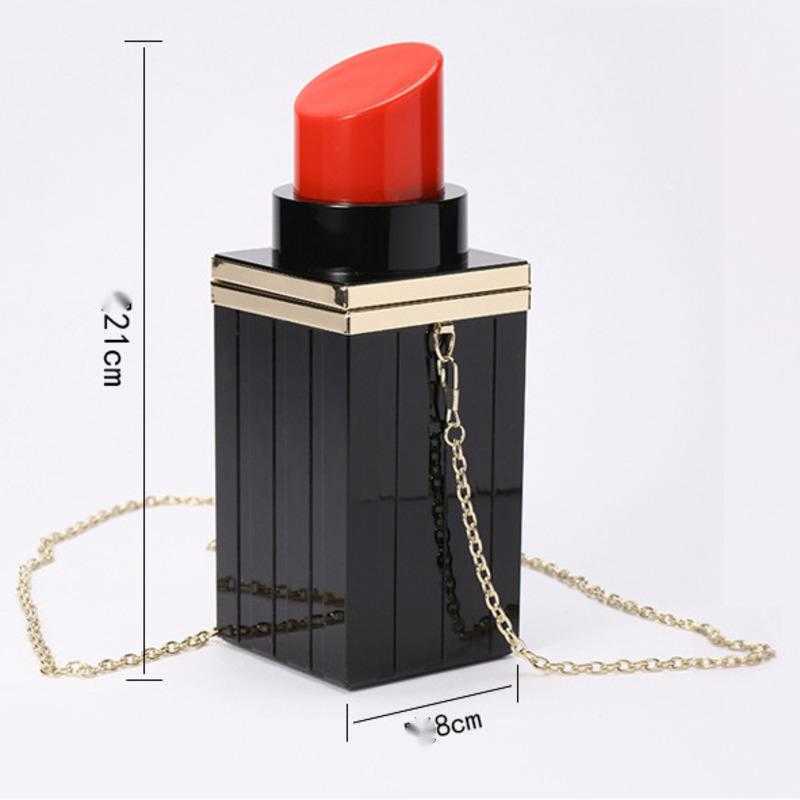 Clutch Bag Lipstick Lipstick Hand Shoulder Evening Dress Chain Dinner Mini Acrylic Handbag Handbag Womens Tote Bags 240920