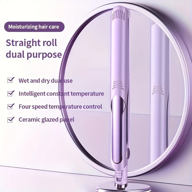 Flat Iron Hair Straightener 2 In 1 Professional Hair Straightener Hair Iron Curling Straightening Irons 241224