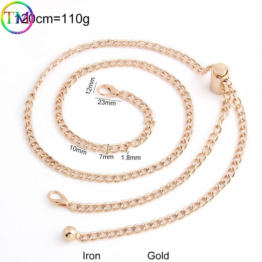1-5-10 pieces of 7mm wide 120cm metal bag chain straps with adjustable ball length used for DIY replacement of shoulder straps and wallet accessories 