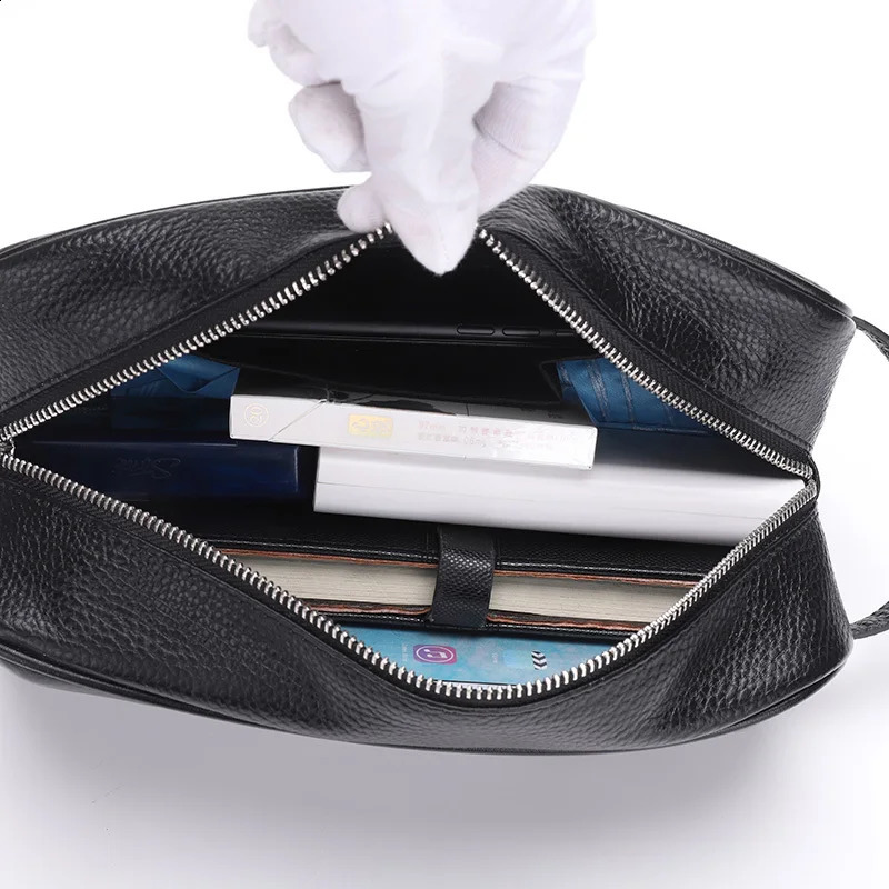Genuine Leather Wallet For Men Male Real Cowhide Men Long Zipper Slim Clutch Wallets Purse With Card Holder Phone Bag calfskin 241224