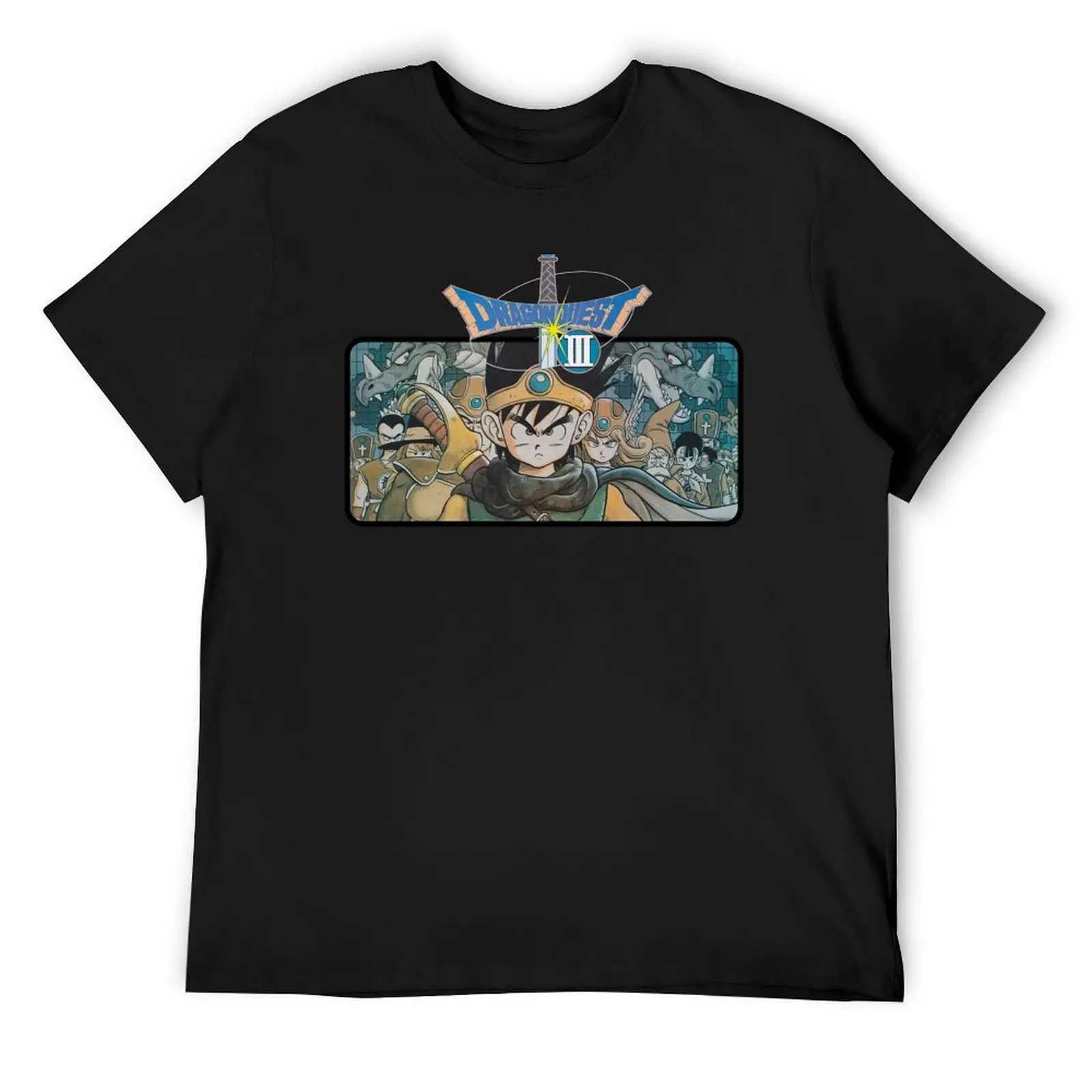 Dragon Quest 3 Famicom Cover Art T-shirt Cheap Things Fast Drying Anime Boys White Pure White T-shirt Men W241223